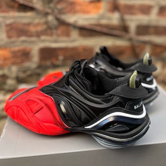 NEW Size 38 Balenciaga Unisex Black Red Low Top Leather Tyrex Sneaker Shoes - Picture 5 of 10